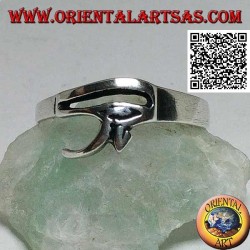 Glatter und essentieller Silberring mit Auge des Horus oder Auge des Ra (klein)