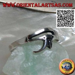 Smooth and essential silver ring with eye of Horus or eye of Ra (small)
