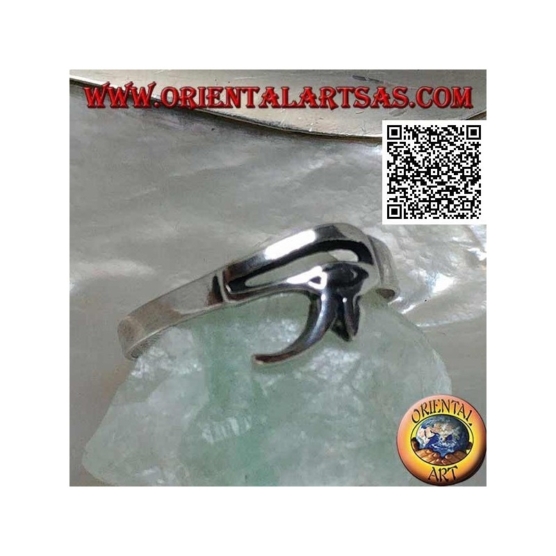 Glatter und essentieller Silberring mit Auge des Horus oder Auge des Ra (klein)