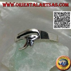 Anillo de plata suave y esencial con ojo de Horus u ojo de Ra (pequeño)