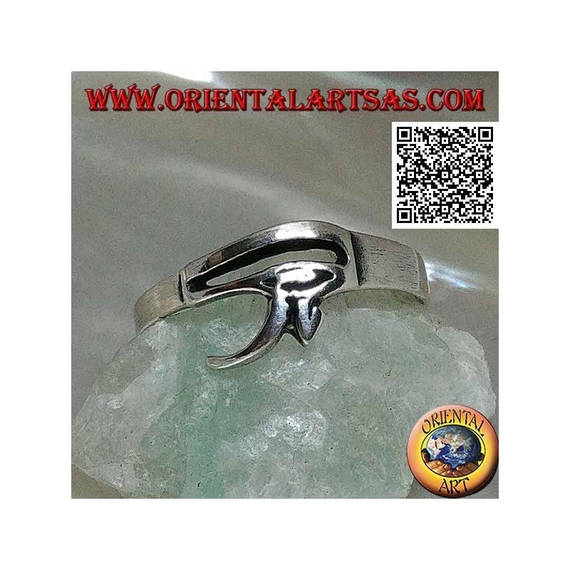 Glatter und essentieller Silberring mit Auge des Horus oder Auge des Ra (klein)
