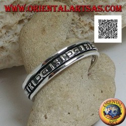 Antispannungsrotierender Silberring, geometrische Abfolge im Basrelief