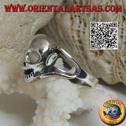 Silberring eines Koboldschädels mit Ohren