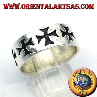 record anneau croix de Templar d'argent