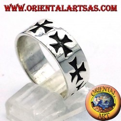 ring record cross of silver Templar