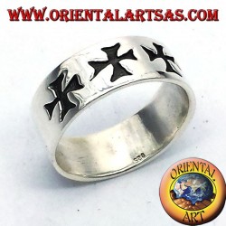ring record cross of silver Templar