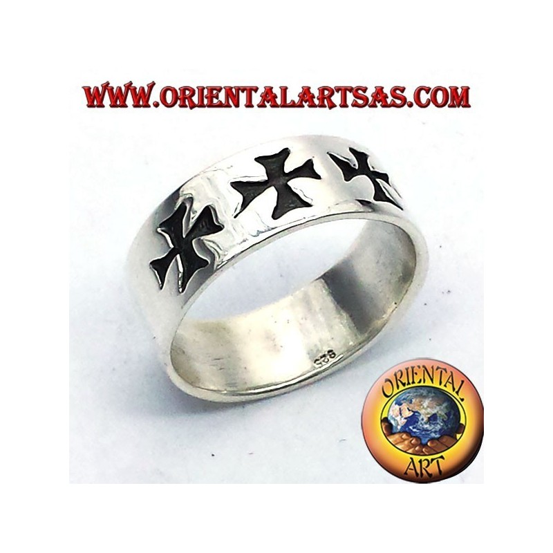Ring Rekord Kreuz aus Silber Templar