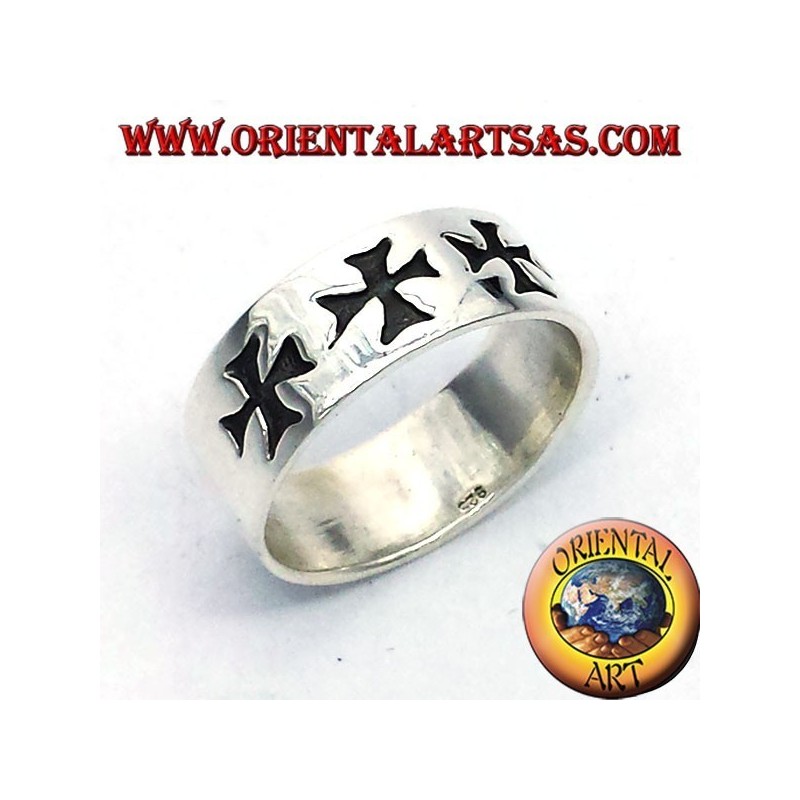 Ring Rekord Kreuz aus Silber Templar