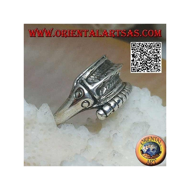 Bague en argent en forme d'hippocampe torsadé "hippocampe"