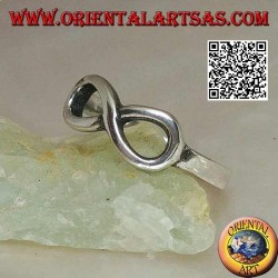 Silver ring with thin smooth infinity knot symbol