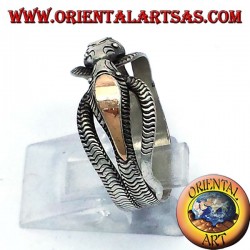 Dos anillo de la cobra en plata con pan de oro de 14 quilates