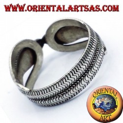 Dos anillo de la cobra en plata con pan de oro de 14 quilates