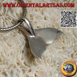 Colgante de plata en forma de cola de ballena con concha de paua (grande)