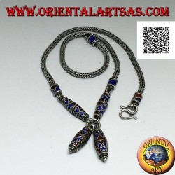 Collier en argent 925 ‰ avec inserts en émail cloisonné