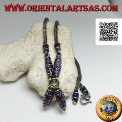 Collier en argent 925 ‰ avec inserts en émail cloisonné