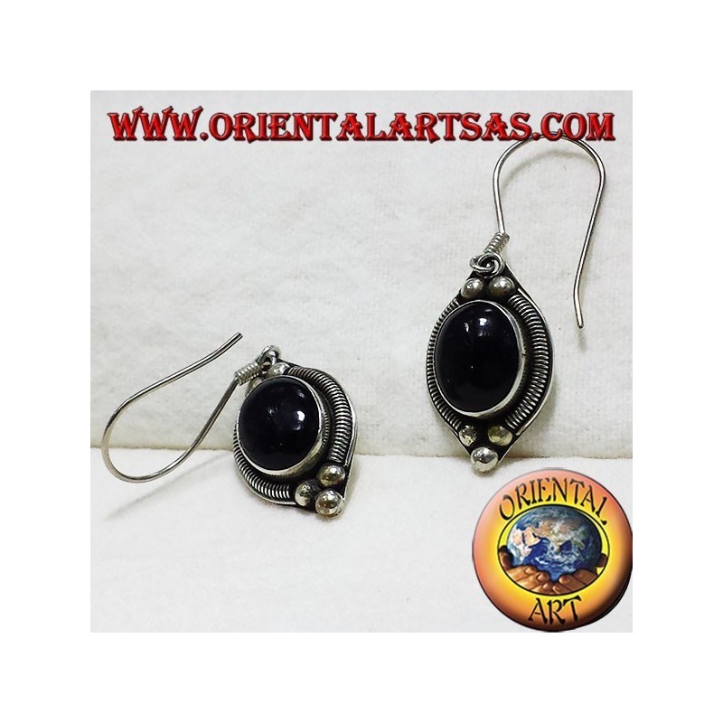 Orecchini in argento con onice Bali