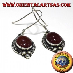 boucle d'oreille en argent avec cornaline Bali