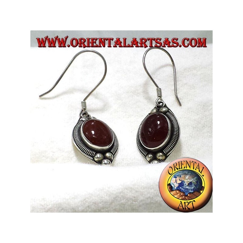 silver earring with carnelian Bali