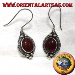 boucle d'oreille en argent avec cornaline Bali
