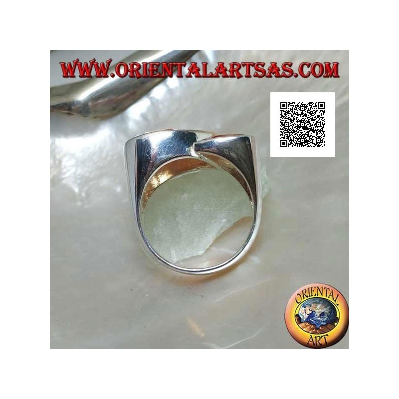 Rhodiumsilberring mit doppeltem spiegelnden Tropfen facettierter Champagnerzirkone