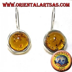 Amber earrings in silver