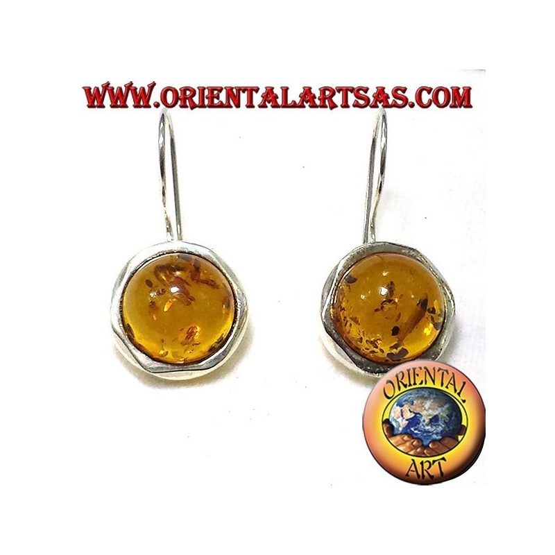 Pendientes de ámbar en plata