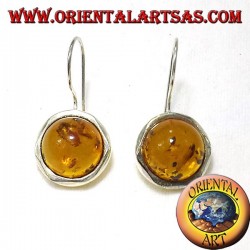 Amber earrings in silver