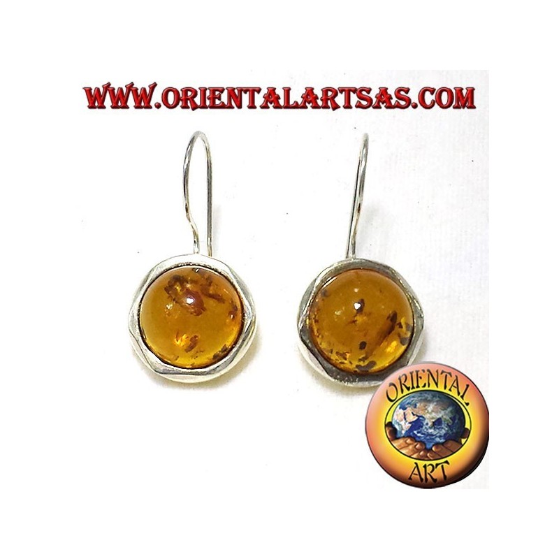 Pendientes de ámbar en plata