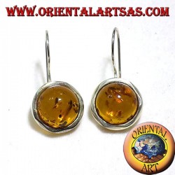 Amber earrings in silver