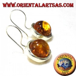 Amber earrings in silver