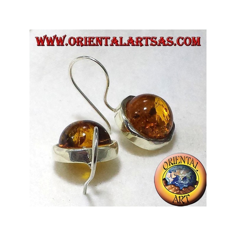 Amber earrings in silver