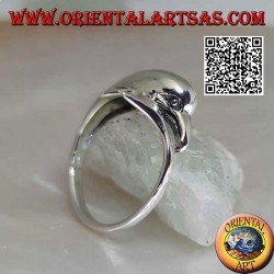 Anillo de plata, delfín persiguiendo lo suyo (Ouroboros)