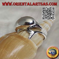 Silver ring, dolphin chasing his thing (Ouroboros)