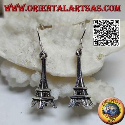 Silberne Ohrringe in Form des Eiffelturms (Tour Eiffel de Paris)