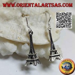 Silberne Ohrringe in Form des Eiffelturms (Tour Eiffel de Paris)