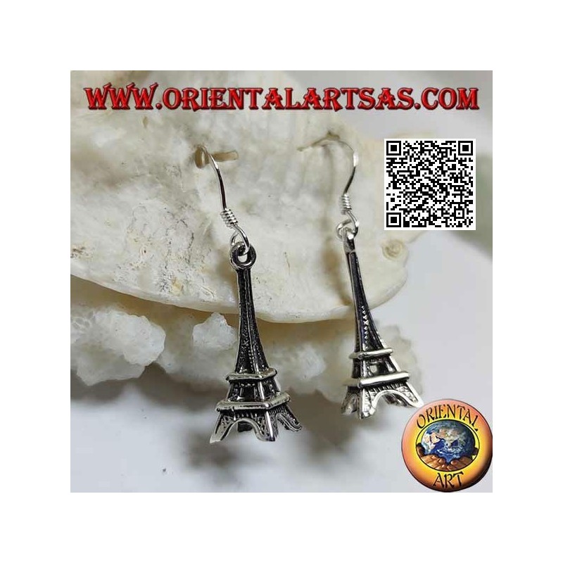 Orecchini in argento pendenti a forma torre Eiffel (tour Eiffel de Paris)