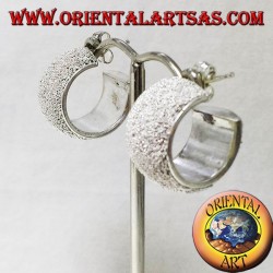 circle earrings in silver micro spheres