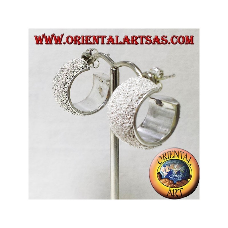 circle earrings in silver micro spheres