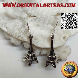Pendientes colgantes de plata con forma de torre Eiffel (tour Eiffel de Paris)