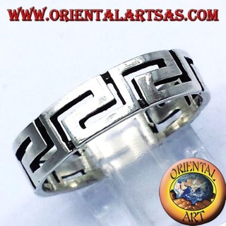 Bague en argent grec disque percé