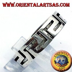 Bague en argent grec disque percé