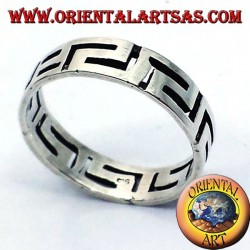 anillo de plata griega registro perforado