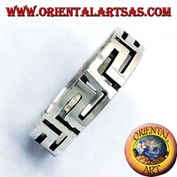 Bague en argent grec disque percé