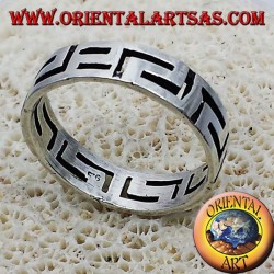 Bague en argent grec disque percé