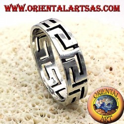 Bague en argent grec disque percé