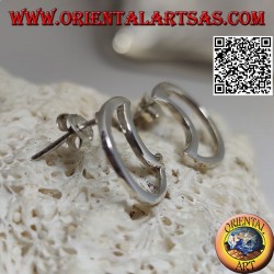 Pendientes de plata con lóbulo en forma de media luna perforada