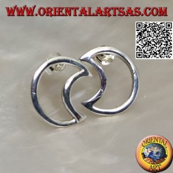 Pendientes de plata con lóbulo en forma de media luna perforada