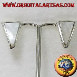 pendiente de la perla de plata lóbulo trapecio