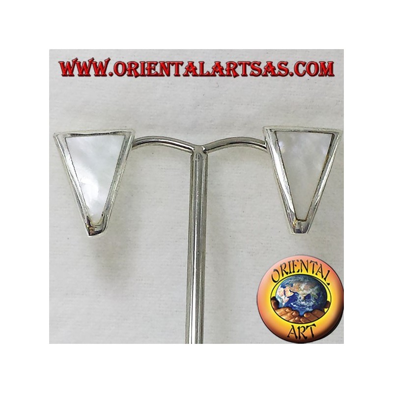 perle boucle d'oreille lobe trapèze argent