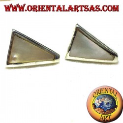 perle boucle d'oreille lobe trapèze argent